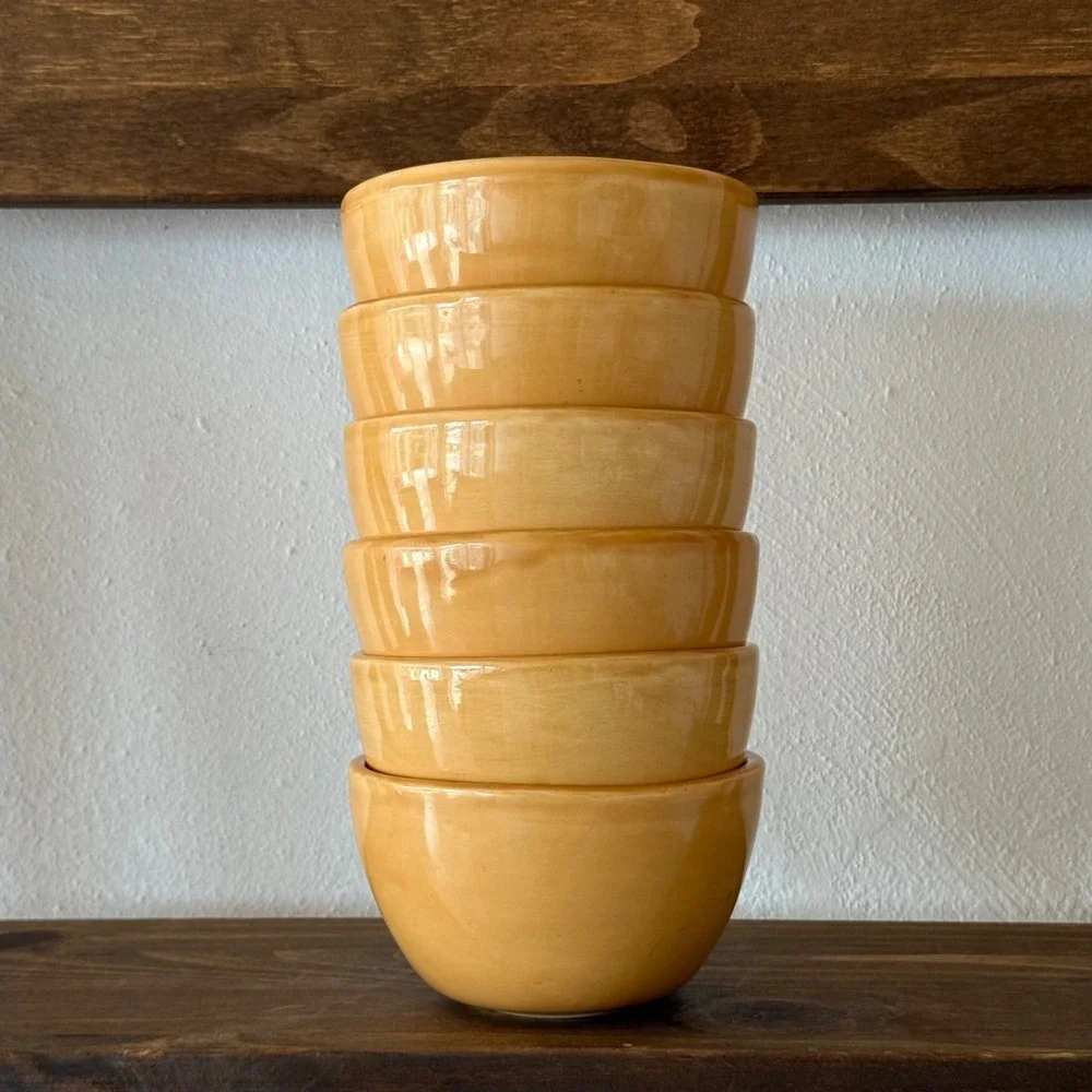 Vintage Pottery Barn‎ Sausalito Amber Cereal Bowl Set 6pc Mexico